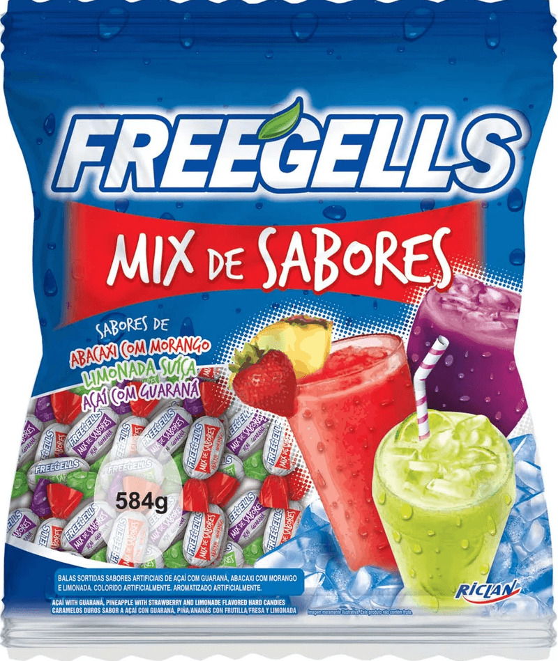 balas sortidas freegels mix de sabores / unidade